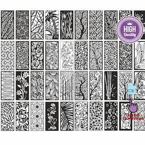 50 Panel Collection CNC Files: Laser Cut Metal & Wood (DXF)
