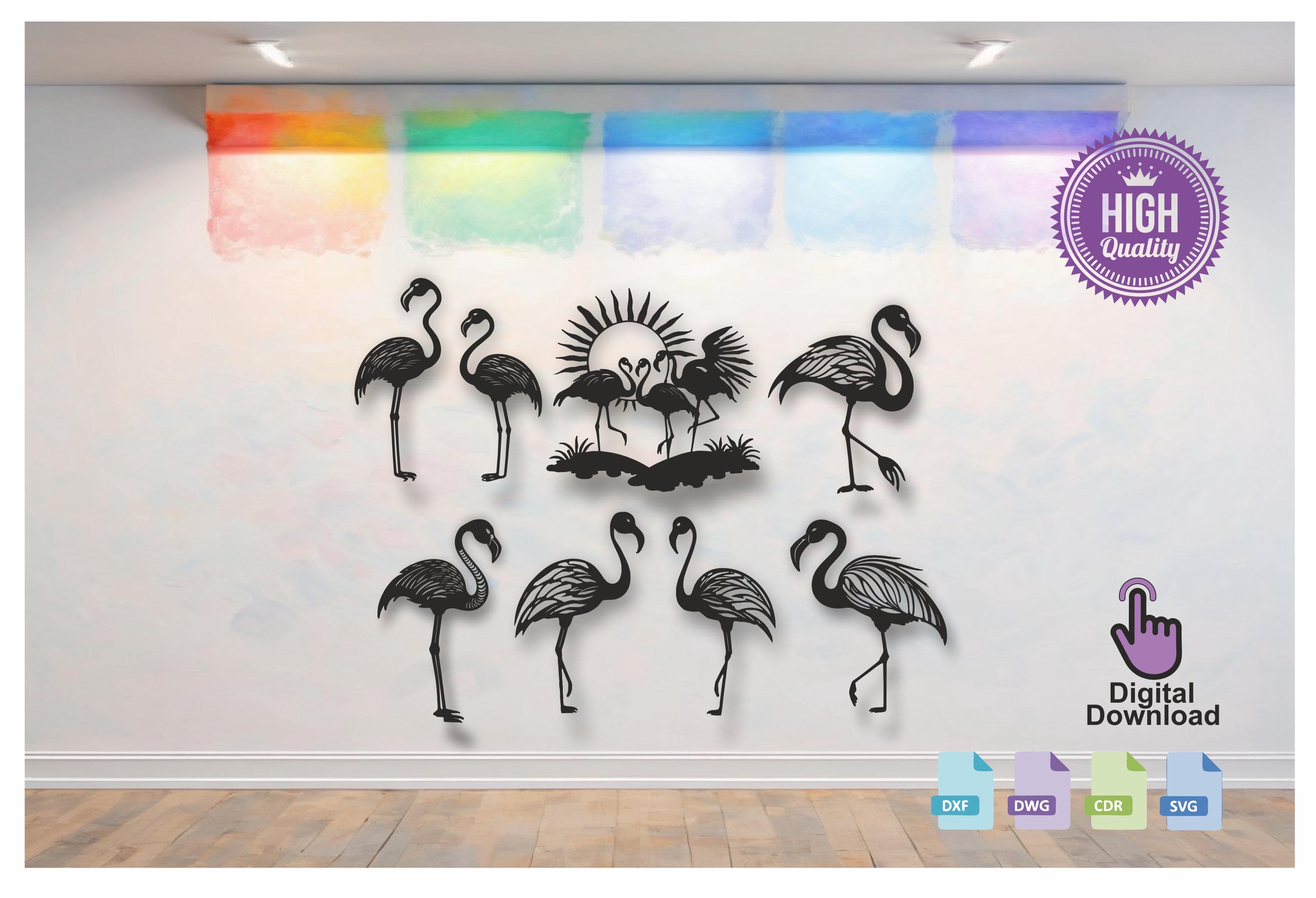 Flamingo Svg, Dxf, Cdr, Vector Drawing File for Laser Cutting , Plasma ...