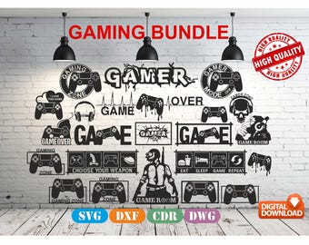 Gamer Bundle Wall Art Decor Laser Cut CNC Files