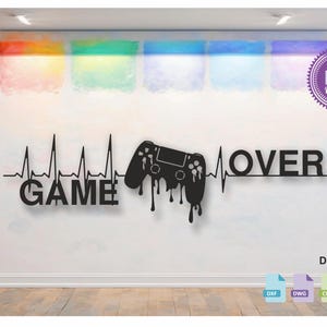 Game Over Wall Art Laser Cut CNC Vector File