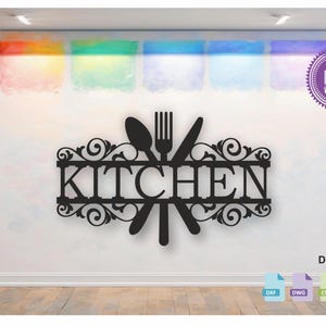 Kitchen Wall art Decor vector drawing file for laser cutting , plasma cutting( dxf , dwg , cdr , svg )Metalic & Wood CNC machine!