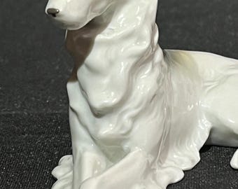 Vintage art deco Metzler & Ortloff porcelain borzoi dog 4 3/8&quot;
