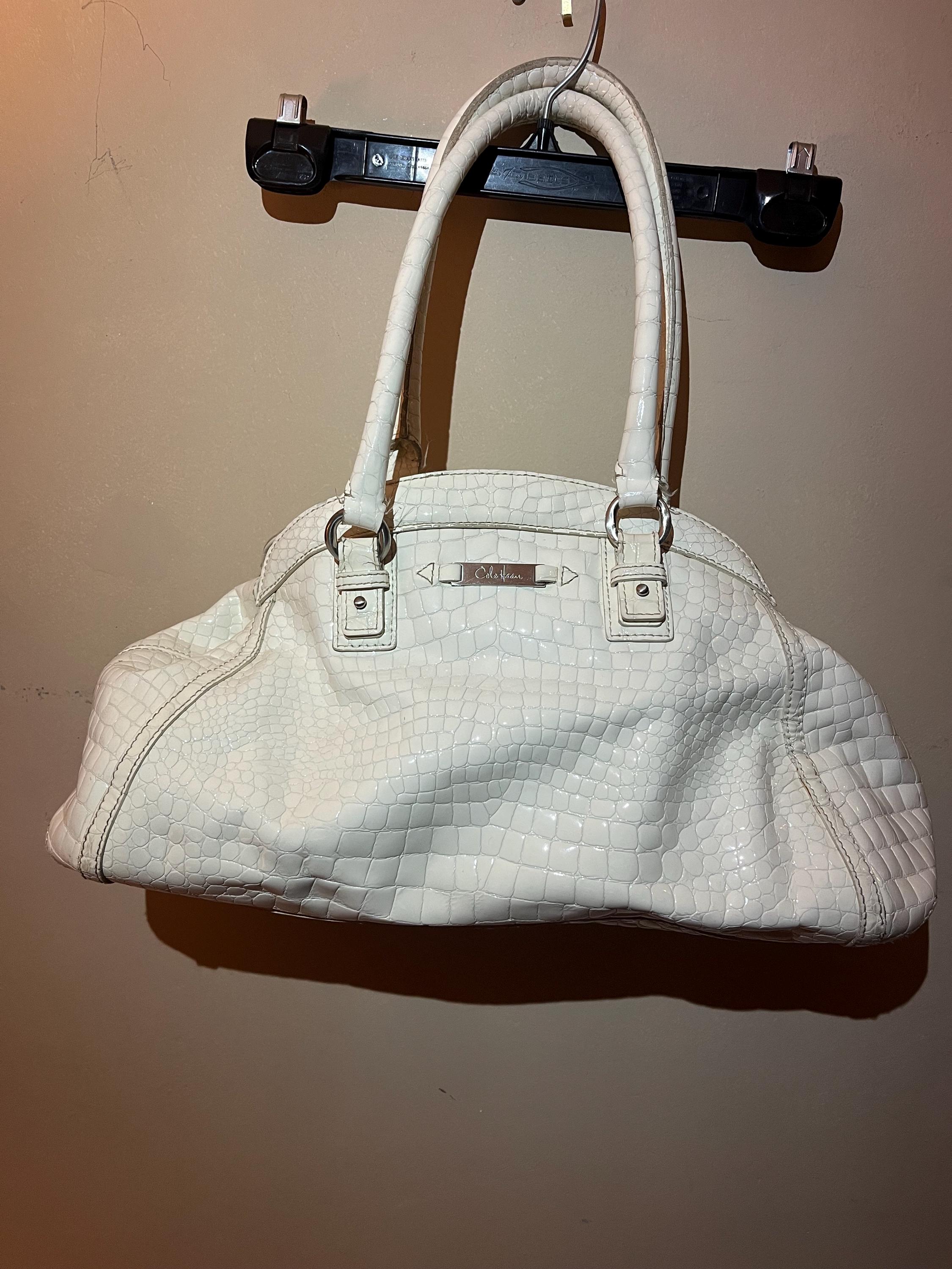 Cole Haan White Leather Snakeskin Look Purse 18 Etsy Canada