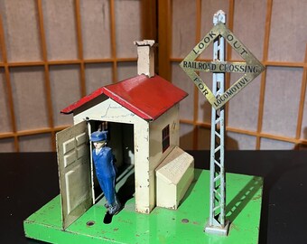 Vintage Lionel Crossing Gate Station 45N O gauge gateman automatic untested 7&quot;