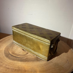 Antique 19th c. Mindanao or East Indian copper inlaid brass betel nut box