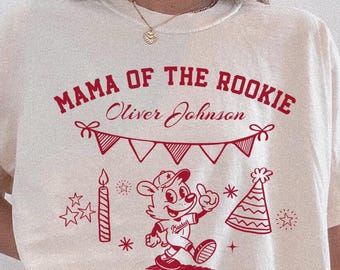 Custom Mommy Of The Rookie Shirt, Baseball Mama Shirt, 1st Birthday Mommy Outfit, Baseball Theme Baby First Birthday, Matching Family Group