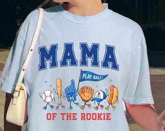 Comfort Colors® Mama Of The Rookie Tee, Baseball Mama Shirt, 1st Birthday Mommy Outfit, Baseball Theme Baby First Birthday