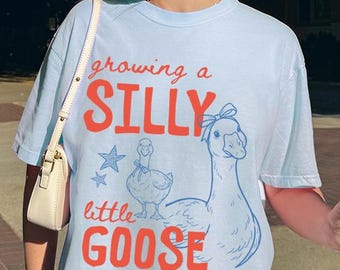 Comfort Colors® Growing a Silly Little Goose Shirt, Cute Pregnancy Announcement Shirt, Baby Shower Gift, Maternity T-Shirt