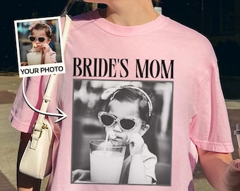 Custom Vintage Photo Mother of the Bride Shirt, Personalized Picture Mother of the Groom T-Shirt, Wedding Party Gift, Mom Of Bride Tshirt