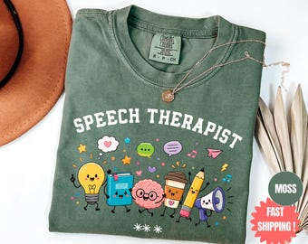 Comfort Colors Speech Therapy Shirt, Speech Language Pathologist Tshirt, Cute Speech Therapist Gift, SLP Tee for Woman