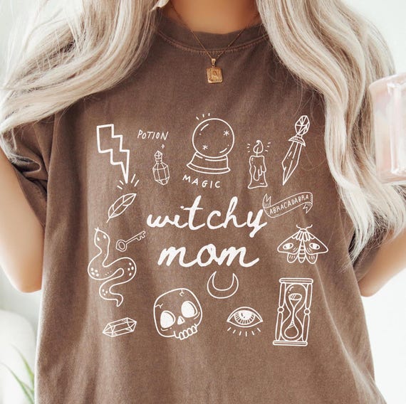 Funny Witchy Mom Shirt, Halloween Shirts For Women, Witchy Vibes, Spooky shirt for her, Universal Magical Shirt, Comfort Colors® Witch Shirt