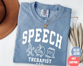 Comfort Colors Speech Therapy Shirt, Speech Language Pathologist Tshirt, Cute Speech Therapist Gift, SLP Tee for Woman