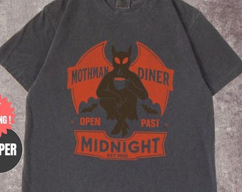 Retro Mothman T-Shirt: Comfort Colors® Vintage Cryptid T-Shirt, West Virginia Mothman T-Shirt, Vintage Horror Folklore, Gothic Alt Clothing