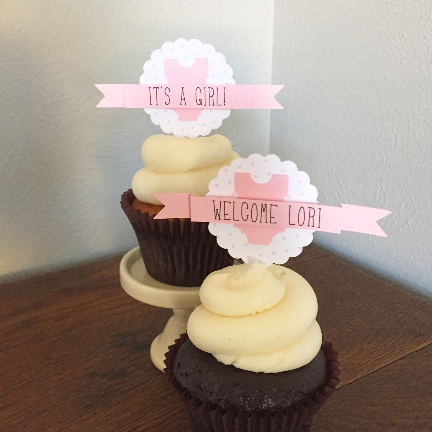 Girl Baby Shower Cupcake Toppers Etsy
