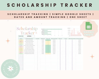 Scholarship Spreadsheet Google Sheets School Tracker School Scholarship