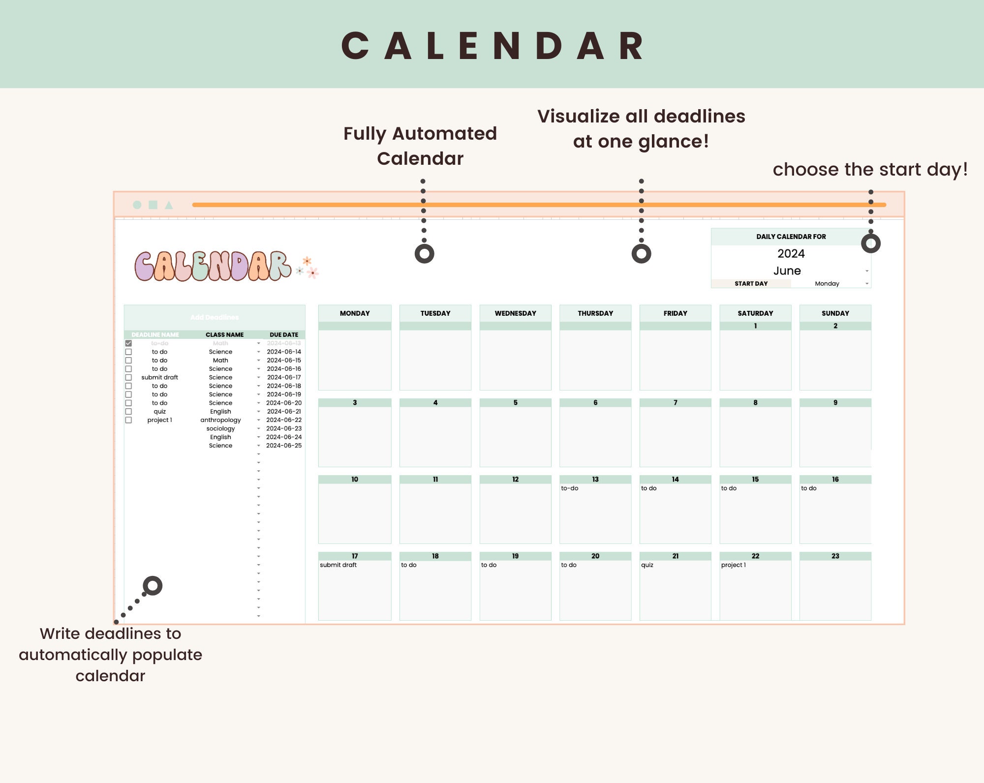 Student Planner With Assignment Tracker Academic Planner Google Sheets ...