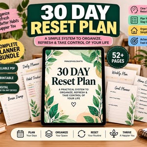 Lebensorganisationsplaner, Stressbewältigungssystem, Produktivitäts-Arbeitsbuch, Digitaler Planer, Druckbare PDF-Datei