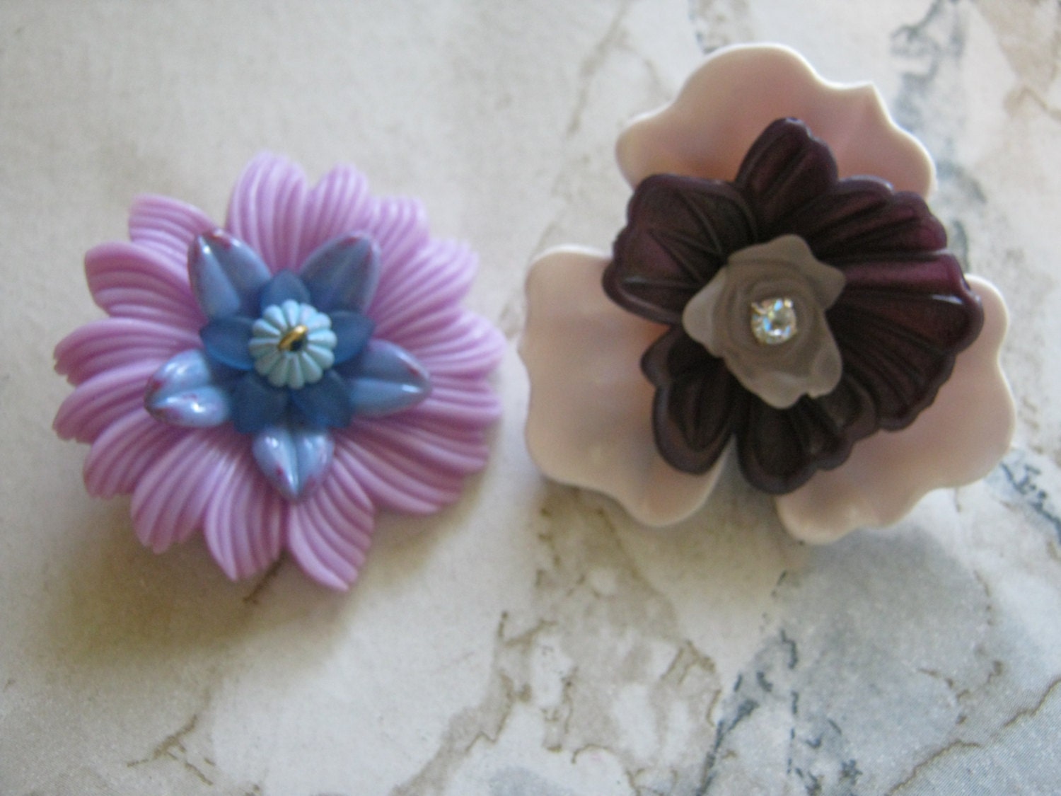 Vintage Plastic Spring Flowers Etsy