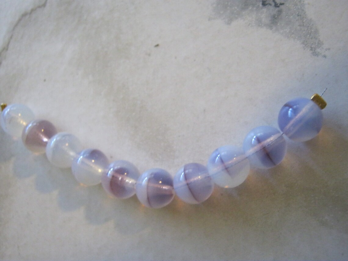 Vintage Glass Purple Beads Etsy