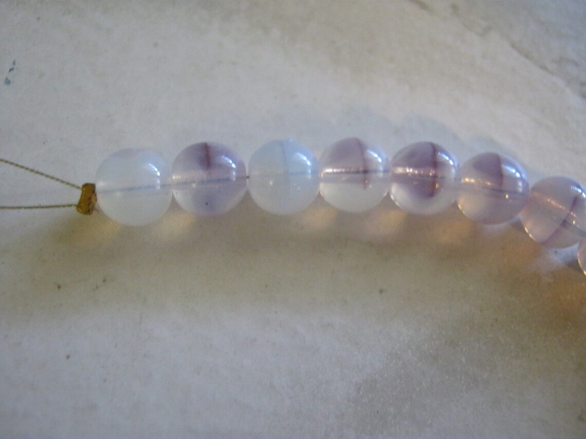 Vintage Glass Purple Beads Etsy