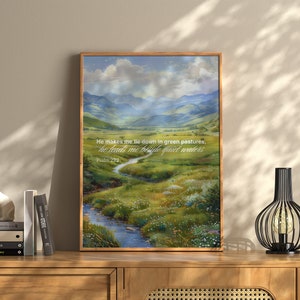 Christian Wall Art Watercolor Landscape Scenery Christian Poster Bible Art Watercolor Art Christian Print Modern Christian Art Gifts for Mom