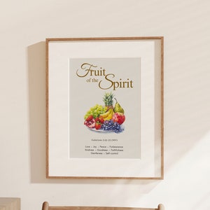 Fruit Of The Spirit Modern Christian Art Bible Verse Wall Art Christian Home Decor Vintage Wall Art Print Living Room Decor Christian Poster