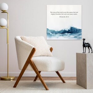 Ocean Wall Art Christian Wall Art Bible Verse Surfing Wall Art Coastal Print Watercolor Prints Religious Home Decor Gifts for Mom image 7