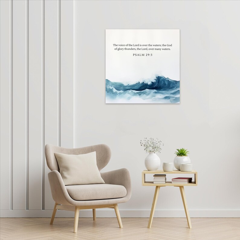 Ocean Wall Art Christian Wall Art Bible Verse Surfing Wall Art Coastal Print Watercolor Prints Religious Home Decor Gifts for Mom image 6