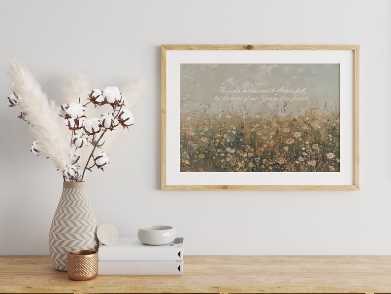 Isaiah Meadow Christian Wall Art Bible Verse Decor Modern Christian ...