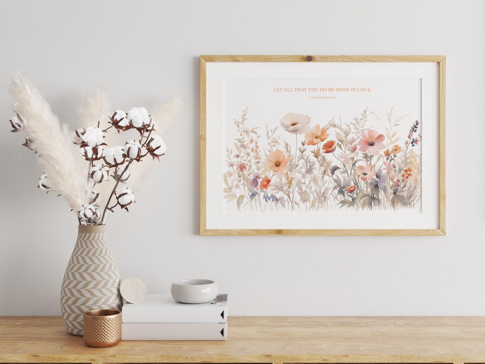 Wildflower Meadow Bible Verse Wall Art Inspiring Christian Decor Floral ...