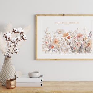 Wildflower Meadow Bible Verse Wall Art Inspiring Christian Decor Floral ...