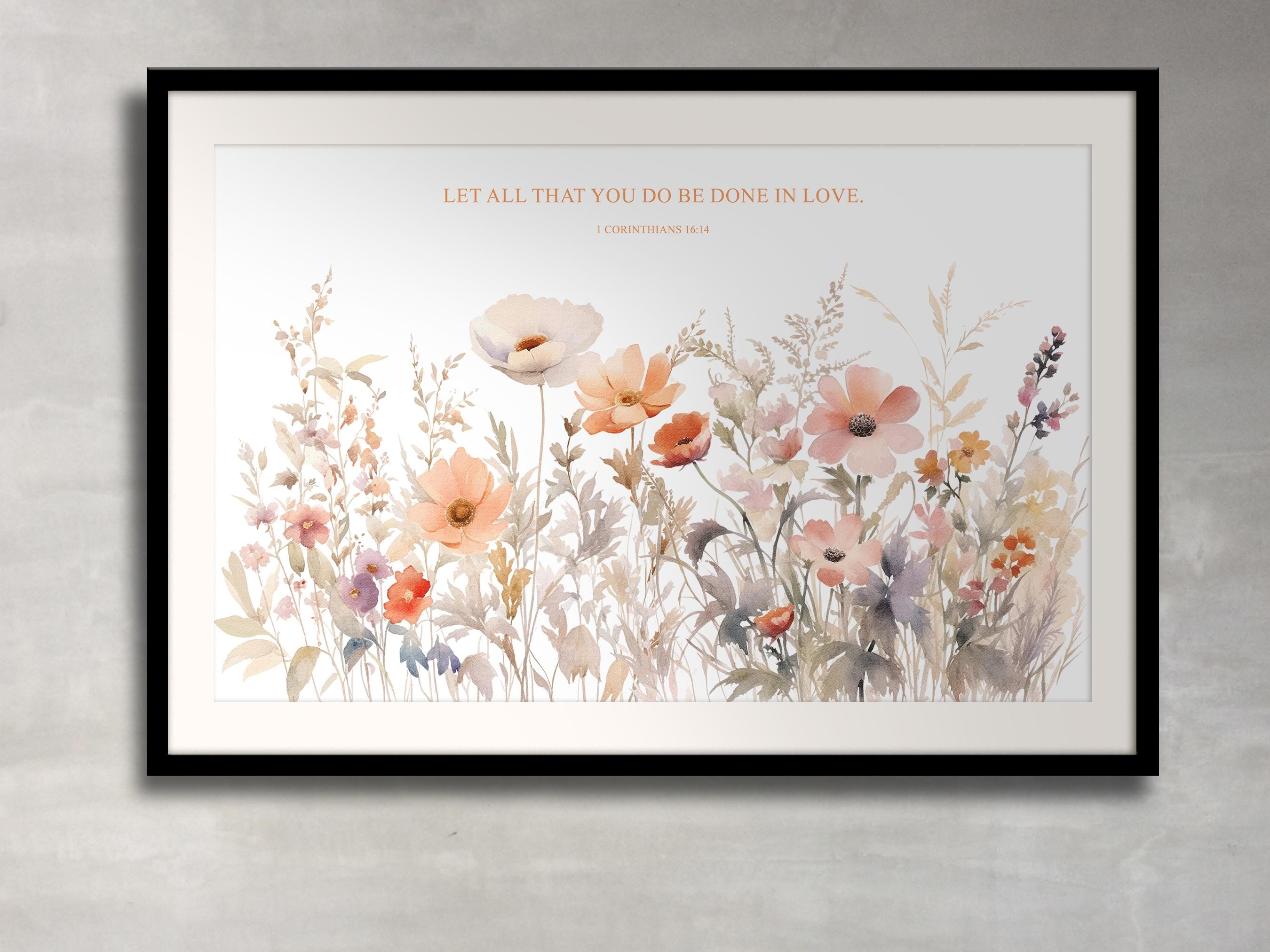 Wildflower Meadow Bible Verse Wall Art Inspiring Christian Decor Floral ...