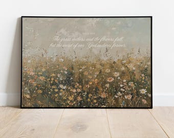 Isaiah Meadow Christian Wall Art Bible Verse Decor Modern Christian Minimalism Religious Decor Christian Gifts for Mom Modern Scripture