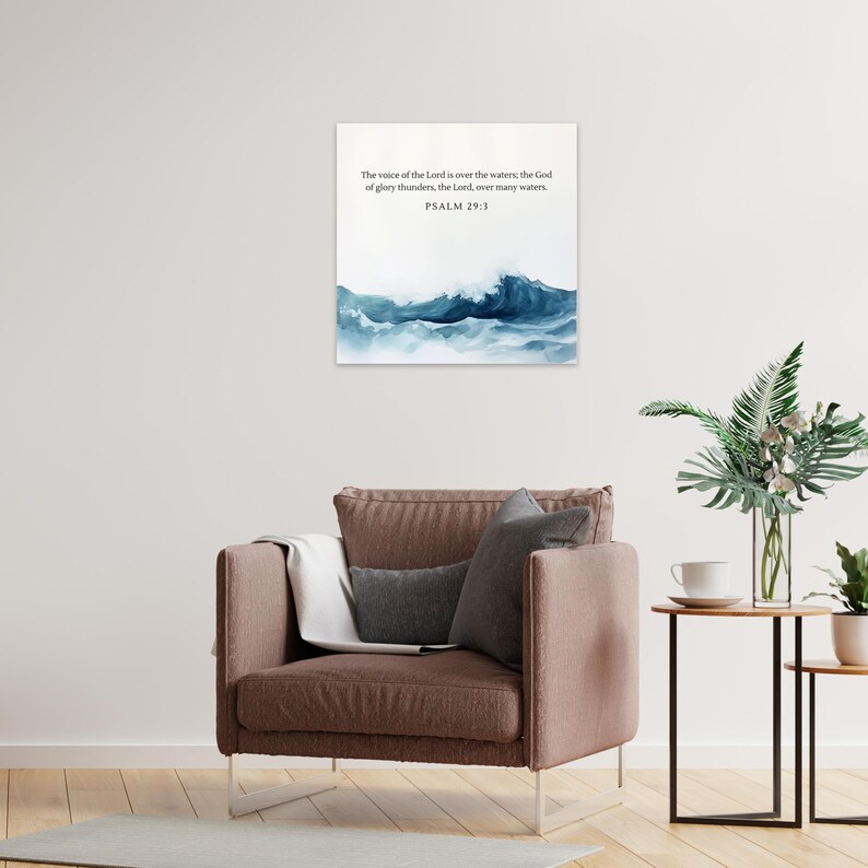 Ocean Wall Art Christian Wall Art Bible Verse Surfing Wall Art Coastal Print Watercolor Prints Religious Home Decor Gifts for Mom image 5