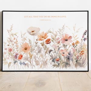 Wildflower Meadow Bible Verse Wall Art Inspiring Christian Decor Floral ...