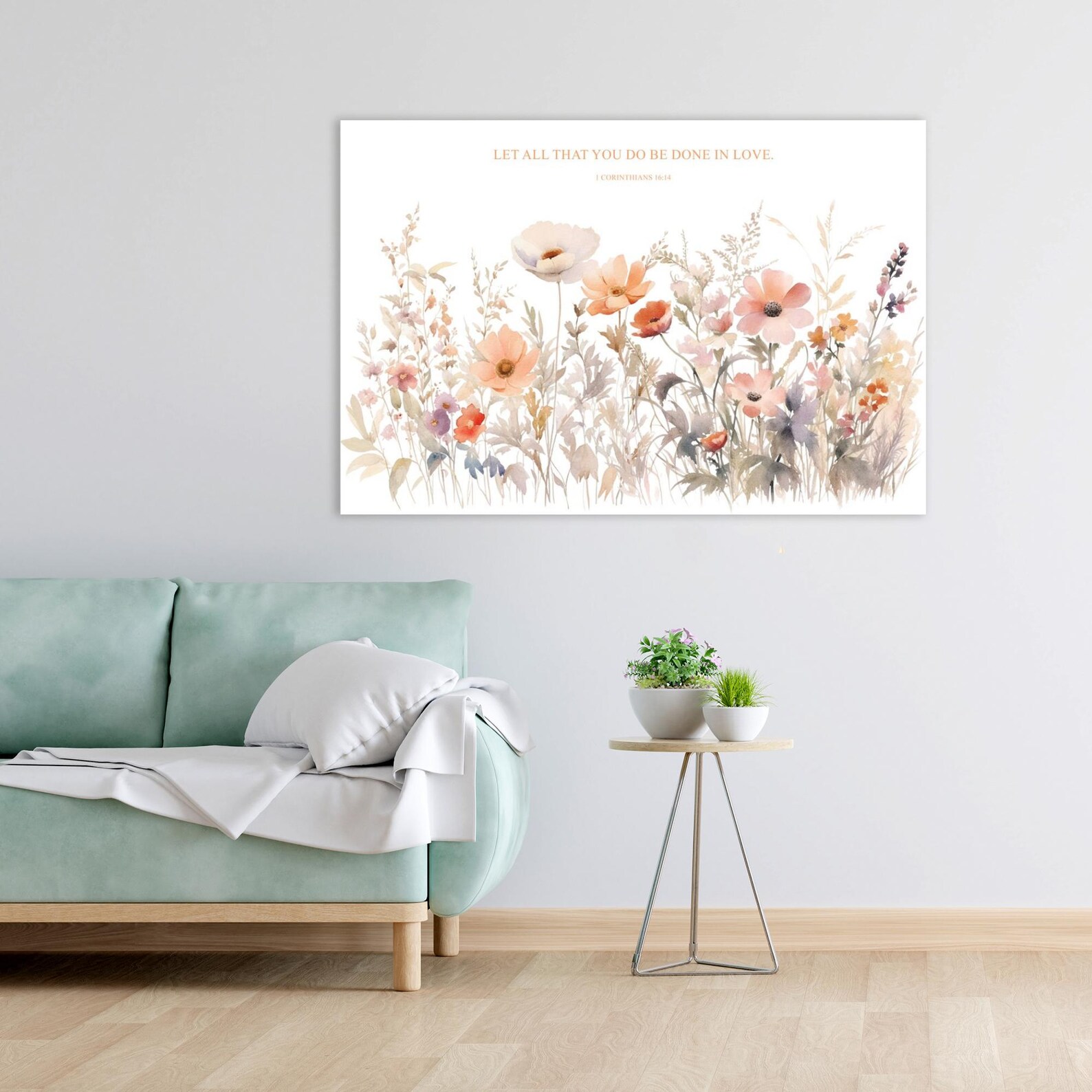 Wildflower Meadow Bible Verse Wall Art Inspiring Christian Decor Floral ...