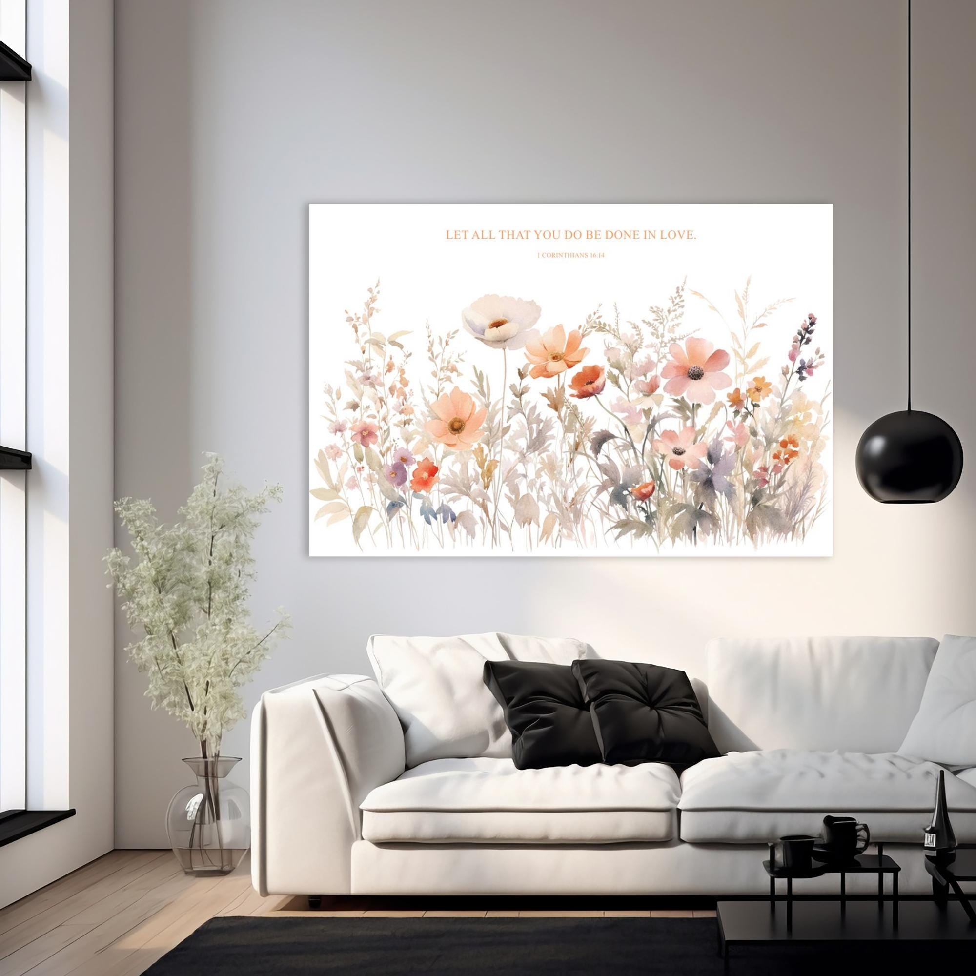 Wildflower Meadow Bible Verse Wall Art Inspiring Christian Decor Floral ...
