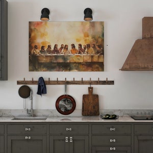 The Last Supper modern christian art Bible Verse Wall Art Christian Home Decor Vintage Wall Art Print Living Room Decor Christian Poster