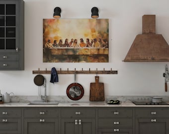 The Last Supper modern christian art Bible Verse Wall Art Christian Home Decor Vintage Wall Art Print Living Room Decor Christian Poster