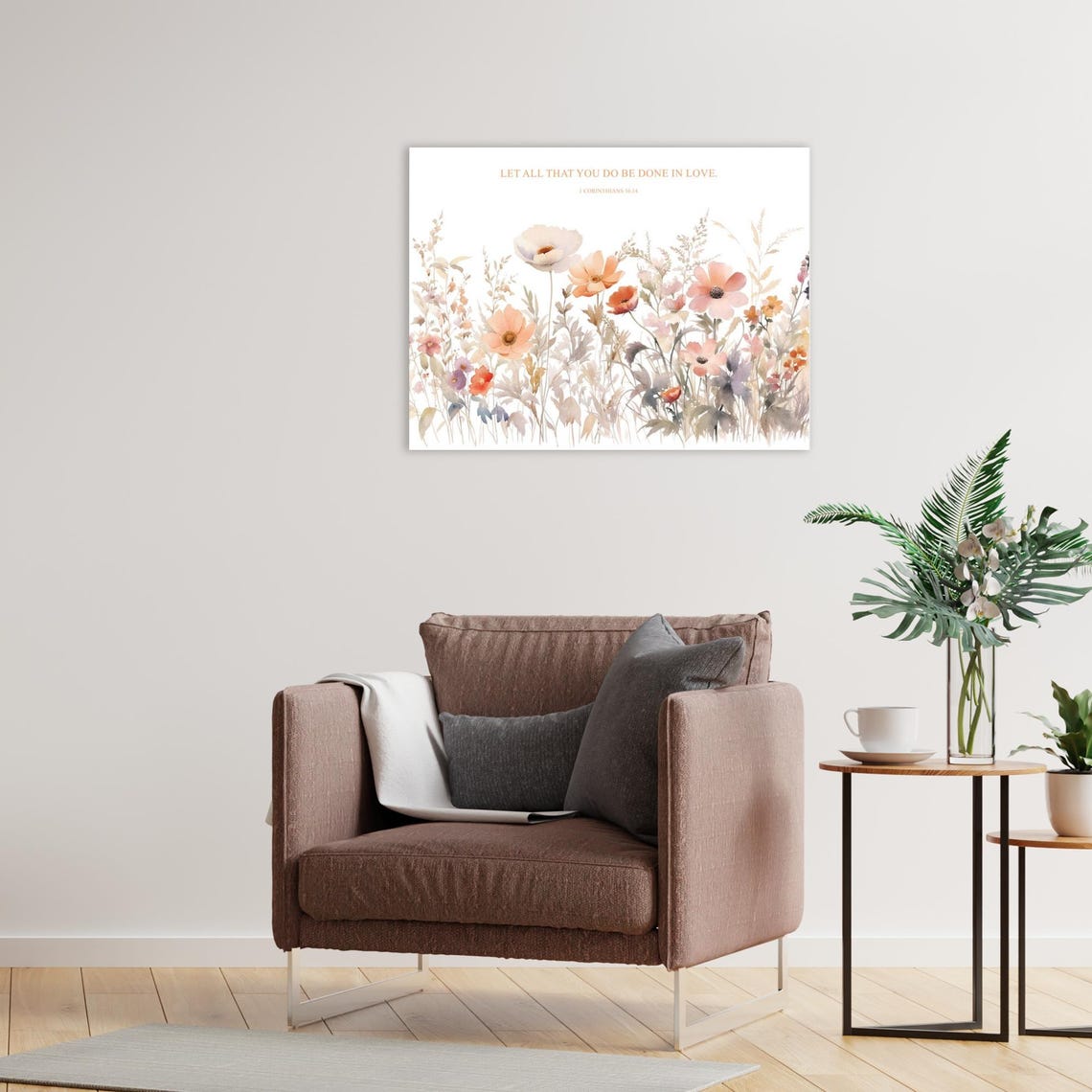 Wildflower Meadow Bible Verse Wall Art Inspiring Christian Decor Floral ...