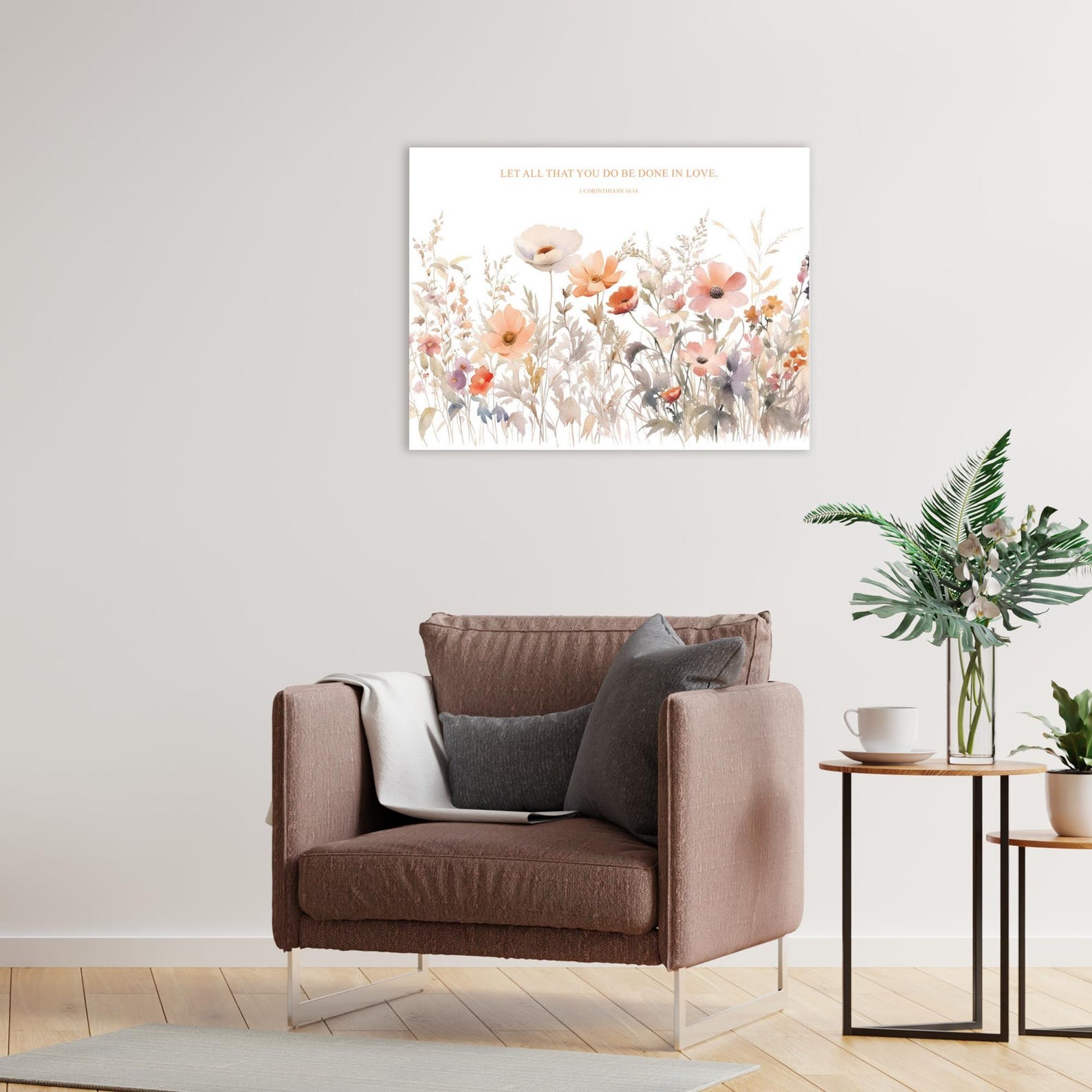 Wildflower Meadow Bible Verse Wall Art Inspiring Christian Decor Floral ...