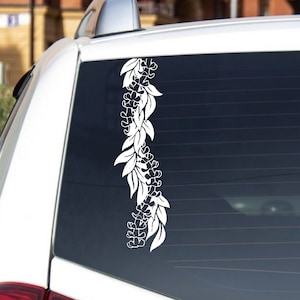 Hawaiian Maile and Puakenikeni Lei Decal.  Car, Laptop, Bumper Decal.