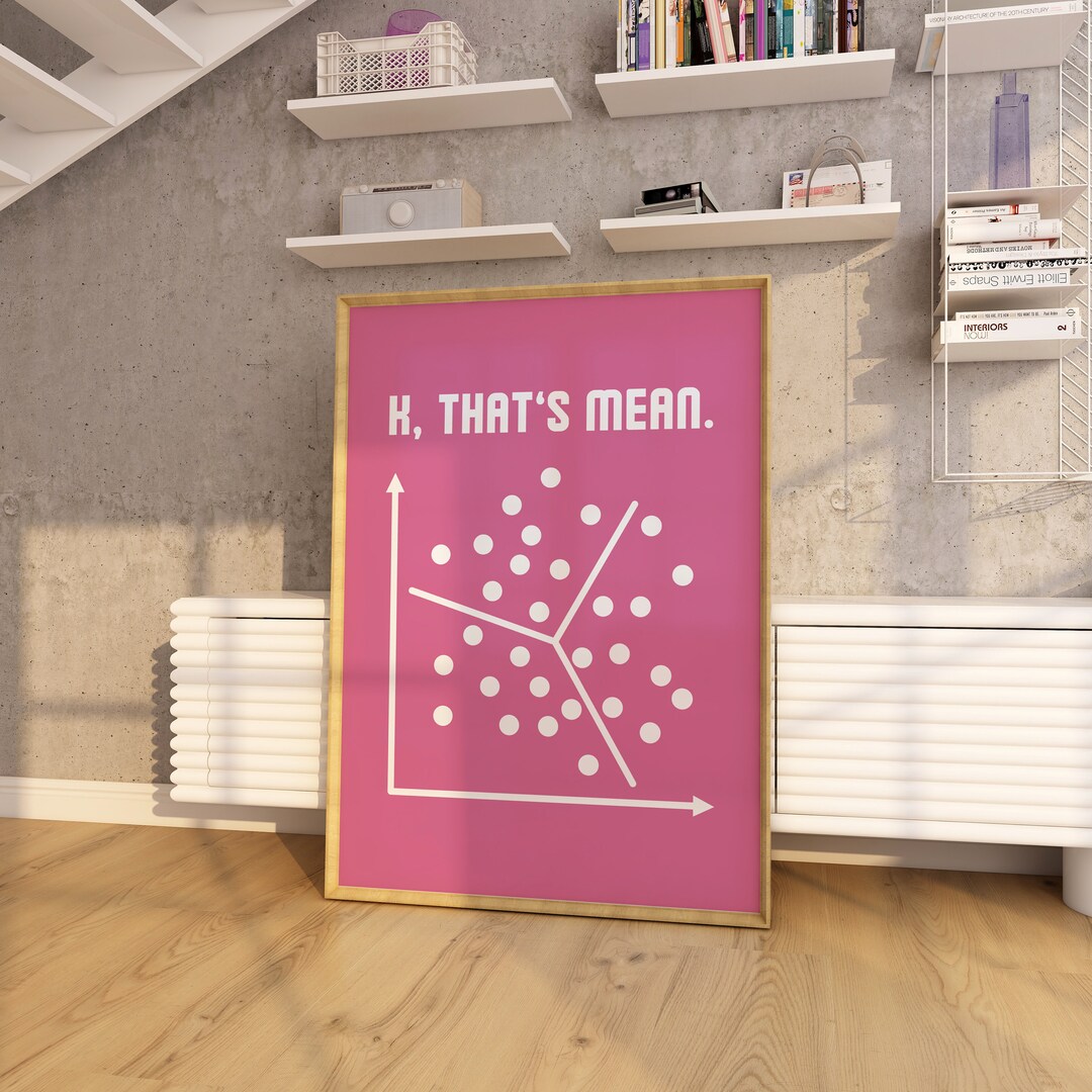Pinkstats Signage K, That's Mean Digital Print Pink Techie Preppy Dorm Decor Machine ...