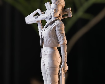 ROGUE AMENDIARES - Cyberpunk 2077 | Figura pintável | Estátua impressa em 3D 12K altamente detalhada | Pronta para preparação e pintura | Figura h3LL