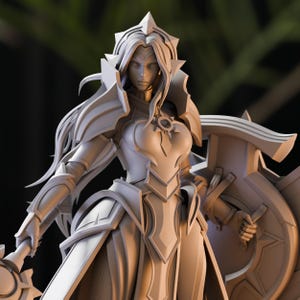 LEONA - League of Legends | Paintable Figure | Highly Detailed 12K 3D Printed Statue | Ready for Priming & Painting | Bulkamancer Figurine