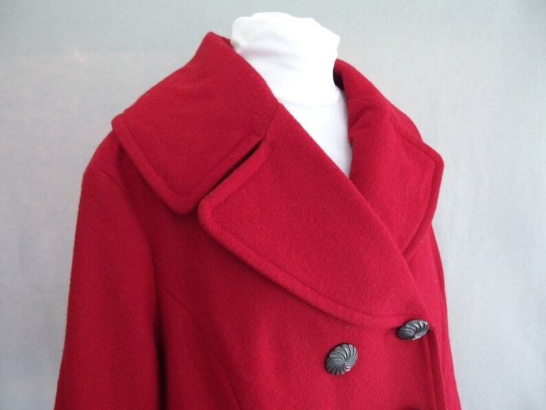Red Swing Coat Vintage Short Wool Jacket Fits Size 16 Large Etsy