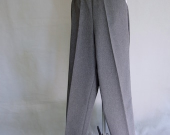 Gray Knit Pants, Vintage 1990's Donn Kenny Adjustable Waist Slacks, Fits Size Small