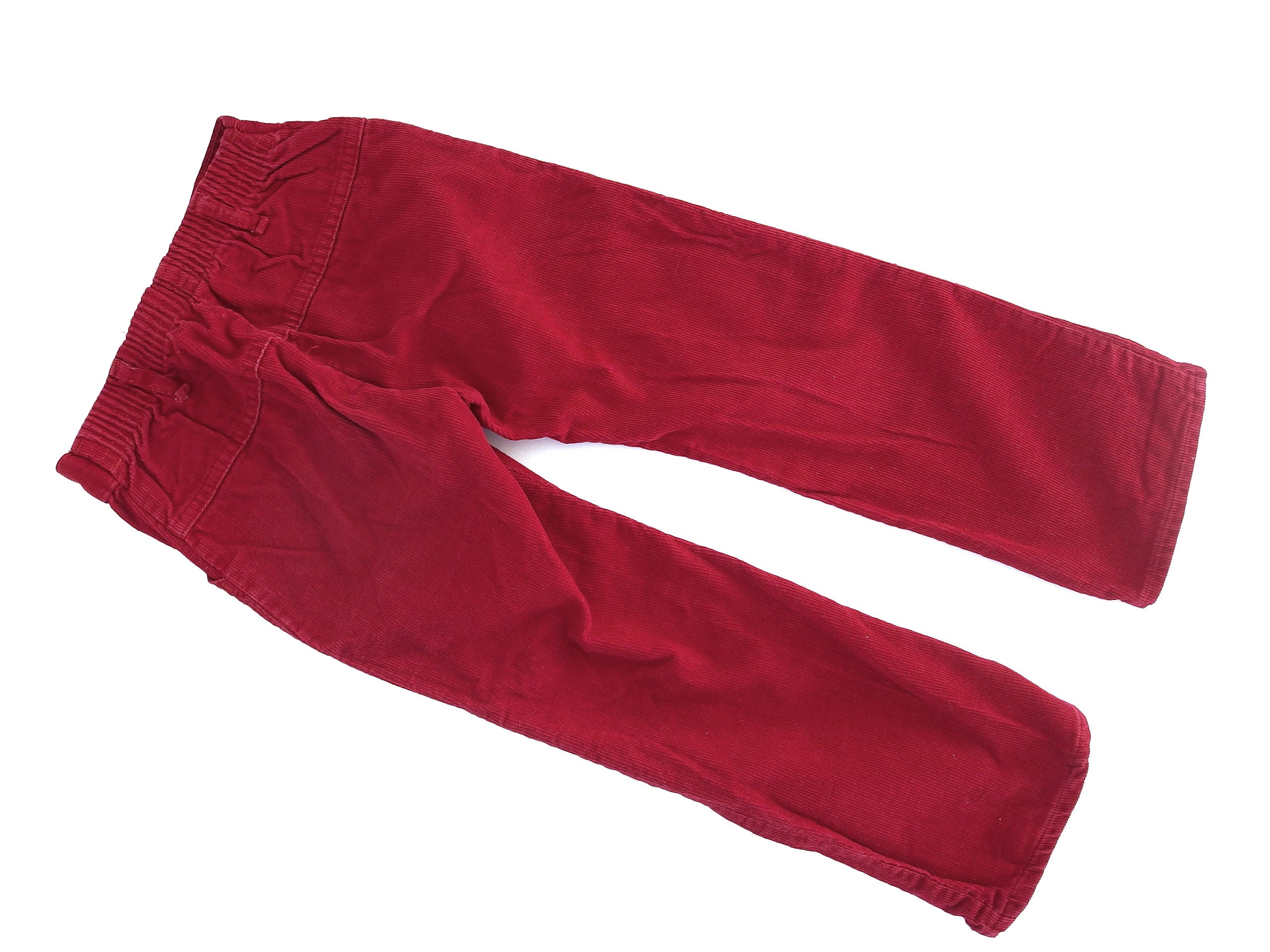 u*6様 【vintage】memorial corduroy pant Size 6 Boy's Red Corduroy Pants, Zip and Elastic Waist Pants
