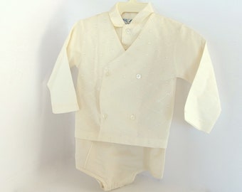 Vintage 1960's Baby Outfit - Off White Formal Attire from Kiddy Kotton, Baptism, Christening, Wedding, Size 18 Months