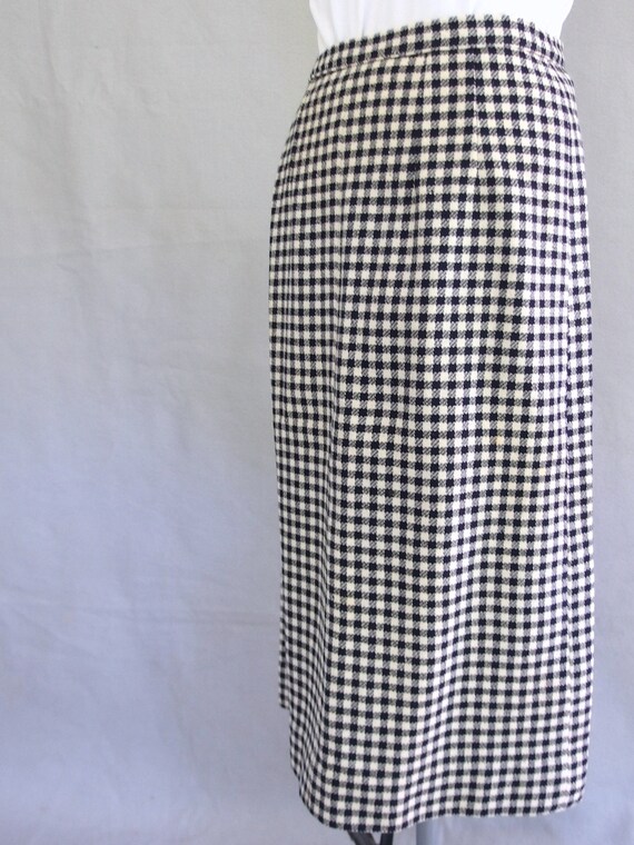 Blue Check Skirt, Vintage Plaid Skirt, Fits Size … - image 8